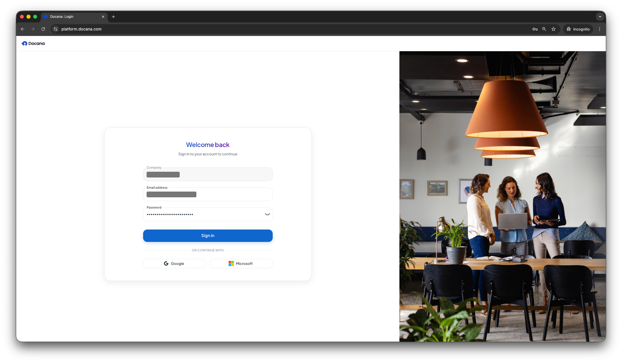 Faça login na sua conta